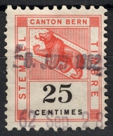 Schweiz Switzerland Suisse Helvetia 1962 - Canton BERN Local Tax Revenue Stamp - Used - BEAR - 25 Ct. - Bears