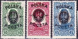 2019-0058 Poland 1918 Issue For South Poland (Austrian Currency) Mi 17-19 MH * - Nuevos