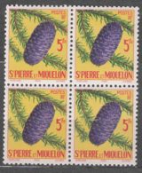 St. Pierre & Miquelon 1958 Mi#388 Mint Never Hinged Piece Of Four - Neufs