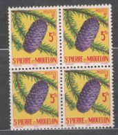St. Pierre & Miquelon 1958 Mi#388 Mint Never Hinged Piece Of Four - Unused Stamps