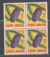 St. Pierre & Miquelon 1958 Mi#388 Mint Never Hinged Piece Of Four - Nuovi