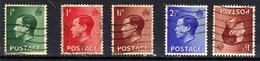 GB 1936 KEV111 Set 5 Stamps & Inverted Wmk SG 457 - 460 ( K201 ) - Oblitérés