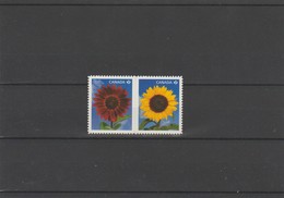 2011 Canada Flora Sunflowers Vertical Pair From Booklet MNH - Postzegels