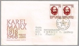 150 Años Nacimiento De KARL MARX. SPD/FDC Praha 1968 - Karl Marx