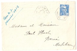 ETAIN CP N°4 Lettre St Jean Les Buzy Meuse 15F Gandon Bleu Yv 886 Ob Hexa Pointillé 1952 Correspondant Postal Lautier G7 - Cartas & Documentos