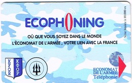 France Telecarte Phonecard Economat Armee Ecophoning KFOR Trident Prepayee Bleue Ut BE - Interne Telefoonkaarten