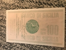 Mini Assegno Banco Di Sicilia 100 Lire E Messo A Unione Generale Commercianti Provincia Messina Ottimo Stato Mai Usato - [10] Assegni E Miniassegni
