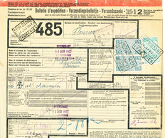 558/28 - Lettre De Voiture Affranchie TP Chemins De Fer 1927 - 2  Cachets Différents Gare NORD BELGE FRAMERIES - Nord Belge