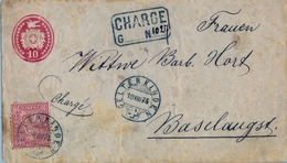 1875 , SUIZA , ENTERO POSTAL CIRCULADO , GELTERKINDEN - PRATTELN , FR. COMPLEMENTARIO , " CHARGÉ " , LLEGADA - Stamped Stationery