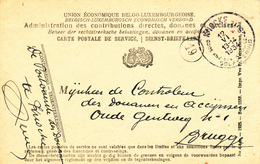 579/28 - Carte De Service Cachet Touristique KNOCKE 1934 Vers BRUGGE - Signée Postoverste Der Douanen - Franchise