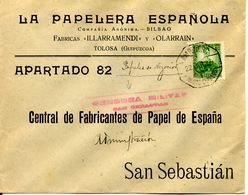 AMB Norte-Expreso, Carta De Tolosa A San Sebastian 1937 Ambulante, Censura, Guerre Espagne. Voir 2 Scan - Nationalists Censor Marks