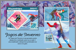 MOZAMBIQUE 2019 MNH Stamps On Stamps Winter Games Wintersport Jeu D'hiver S/S - IMPERFORATED - DH1907 - Winter (Other)