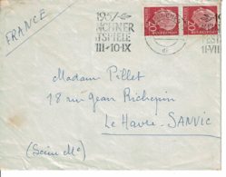 1957 - Lettre De MÜNCHEN Pour La France - Tp N° Yvert 69 (Michel N° 185) - Macchine Per Obliterare (EMA)