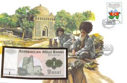 FDC Mit Geldschein 1 Manat Bankfrisch Aserbaidschan - Azerbaigian