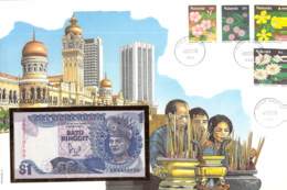 FDC Mit Geldschein 1 Satu Ringit Bankfrisch Malaysya - Malaysie