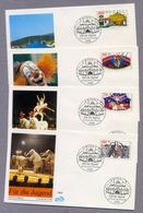 Germany Deutschland 1989 4 X FDC Youth Welfare Circus Für Die Jugend Zirkus - Circus