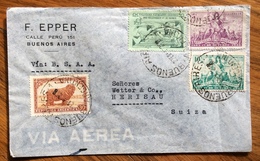 ARGENTINA ENVELOPE  PAR AVION  VIA B.S.A.A.  FROM BUENOS AIRES TO HERISAU  SUISSE SVIZZERA THE 9/2/1952 - Buenos Aires (1858-1864)