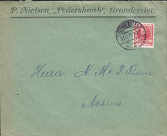 Denmark P. NIELSEN 'Pedershaab' Brotype Ia BRØNDERSELEV 1912 Cover Brief ASSENS (Arr. Cds.) (2 Scans) - Brieven En Documenten