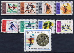 POLAND 1968 Mexico Olympic Games MNH / **.  Michel 1856-63 - Unused Stamps