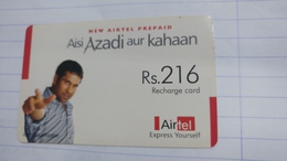 India-airtel Aisi Azadi Aur Kahaan(58)(rs.216)(new Delhi)(5024394201298971)(look Out Side)used Card+1 Card Prepiad Free - Indien