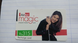 India-airtel Magic-(73a)(rs.315)(new Delhi)(0242394511182155)(look Out Side)used Card+1 Card Prepiad Free - Inde