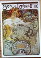 BISCUITS LEFEVRE UTILE  ALPHONSE MUCHA SUPERBE JEUNE FEMME DEMI NUE - Mucha, Alphonse