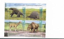 ARGENTINA 2001 DINOSAURS MAMMALS CENOZOICO MICHEL BLOCK 73 - Ungebraucht