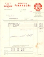 Factuur Facture - Brouwerij Brasserie Verhaeghe - Vichte 1962 - Straßenhandel Und Kleingewerbe