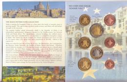 Malta-Malte-2004-Prova Euro-Divisionale 8 Valori-Try Euro-Test Euro - Privatentwürfe