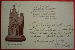 SAN TOMASO E DANTE , OLD LITHO POSTCARD USED 1904 , RARE - Skulpturen