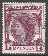 Malacca (Malaysia). 1954-57 QEII. 10c Used. SG 29 - Malacca