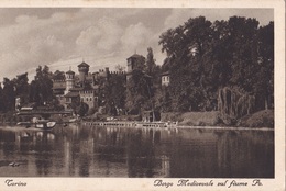 TORINO BORGO MEDIOEVALE SUL FIUME PO AUTENTICA 100% - Fiume Po