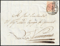 1851 - 15 Cent. Rosa, II Tipo, Carta A Mano (5), Perfetto, Su Sovracoperta Di Lettera Da Adria 24/8 ... - Lombardo-Venetien