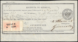 1858 - 15 Cent. Rosa Salmone, Carta A Macchina (20d), Coppia, Bordo Di Foglio, Perfetta, Su Ricevuta... - Lombardo-Veneto