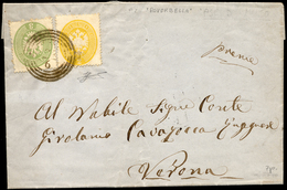 1864 - 2 Soldi E 3 Soldi, Dent. 14 (36,37) Perfetti, Su Fresca Lettera Da Roverbella (C4 Punti 7) 24... - Lombardo-Vénétie