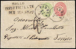 1865 - 3 Soldi Verde, 5 Soldi Rosa, Entrambi Dent. 9 1/2 (42,43), Perfetti, Su Busta Da Padova 23/5/... - Lombardy-Venetia