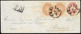 1866 - 15 Soldi Bruno, Due Esemplari, Perfetti, 5 Soldi Rosa, Un Angolo Arrotondato, Tutti Dent. 9 1... - Lombardy-Venetia