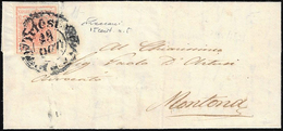 1851 - 15 Cent. Rosa, II Tipo, Carta A Mano (5), Perfetto, Su Lettera Da Trieste 28/10/1851 A Monton... - Lombardije-Venetië