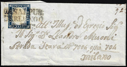 CASALPUSTERLENGO, SD Punti 9 - 20 Cent. (Sardegna 15Bb), Perfetto, Su Lettera Del 4/12/1859 Per Mila... - Lombardo-Vénétie