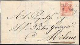 CUGGIONO, SD Punti 8 - 15 Cent. (3a), Perfetto, Su Lettera Dell'8/6/1850, Primo Mese D'uso, A Milano... - Lombardo-Vénétie