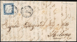 MACCAGNO, C2 Punti 11 - 20 Cent. (Sardegna 15B), Perfetto, Su Lettera Del 22/2/1861 A Milano. Raybau... - Lombardo-Vénétie