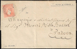 MIRANO, C4/M Non Catalogato Su Questa Emissione - 5 Soldi (30), Perfetto, Su Lettera Del 17/4/1859 P... - Lombardo-Vénétie