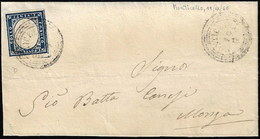 MONTICELLO, C4 Punti 8 - 20 Cent. (Sardegna 15C), Perfetto, Su Lettera Del 19/9/1860 Per Monza. E.Di... - Lombardo-Veneto