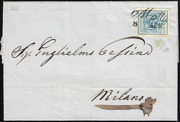 MOTTA, Cor - 45 Cent. (22), Perfetto, Su Lettera Dell'8/4/1858 Per Milano. Rara, Una Delle Tre Lette... - Lombardy-Venetia