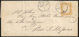 1862 - 10 Cent. Bistro Giallastro (1), Non Dentellato In Basso, Pos. 50, Separato In Basso A Mano, P... - Autres & Non Classés