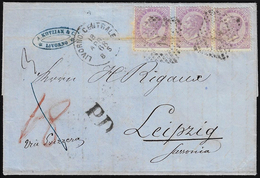 1868 - 60 Cent. De La Rue, Tiratura Di Torino (T21), Tre Esemplari, Piega Orizzontale, Su Lettera Da... - Sonstige & Ohne Zuordnung