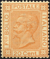 1877 - 20 Cent. Ocra Arancio (28), Nuovo, Gomma Originale Integra, Perfetto. Molto Fresco, Buona/ott... - Sonstige & Ohne Zuordnung