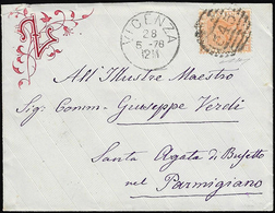 1878 - 20 Cent. Arancio (28), Perfetto, Su Busta "valentina" Decorata A Secco E A Stampa A Rilievo D... - Sonstige & Ohne Zuordnung