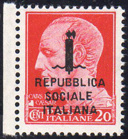 1944 - 20 Cent. Carminio Soprastampato (495/A), Gomma Integra, Perfetto. Cert. Ferrario.... - Altri & Non Classificati