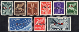 1944 - Soprastampati G.N.R., Tiratura Di Verona (117/125), Buona/ottima Centratura, Gomma Integra, P... - Autres & Non Classés